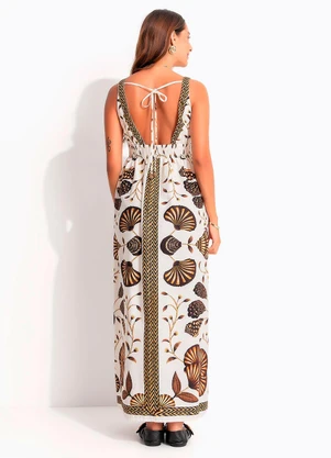 Farm - Vestido Cropped Sonho de Concha Bege - FARM