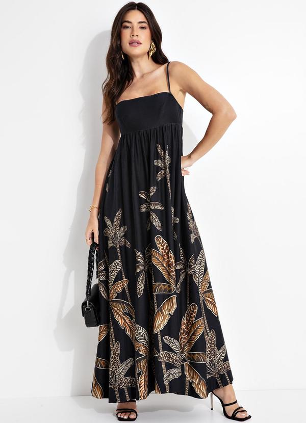 Farm - Vestido Cropped Talamanca Localizado Preto