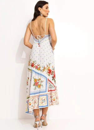 Farm - Vestido Croppedem Viscose Off White - FARM