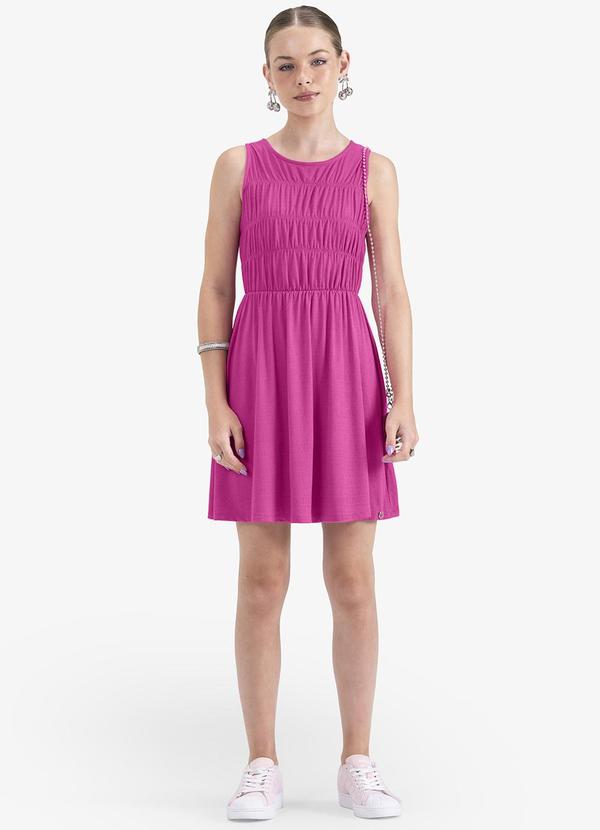 Minty - Vestido Curto em Viscose Maquinetada Rosa 2
