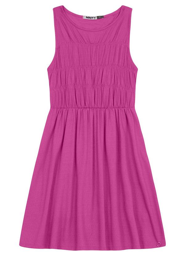 Minty - Vestido Curto em Viscose Maquinetada Rosa 3