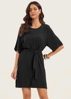 Endless - Vestido Curto Feminino com Cinto Preto - ENDLESS