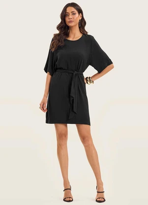 Endless - Vestido Curto Feminino com Cinto Preto - ENDLESS