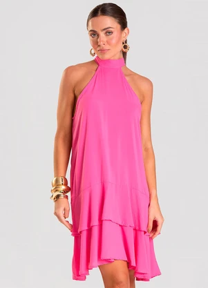 Rovitex - Vestido Curto Feminino em Viscose Style Box Rosa - ROVITEX