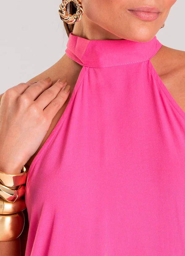 Rovitex - Vestido Curto Feminino em Viscose Style Box Rosa 3