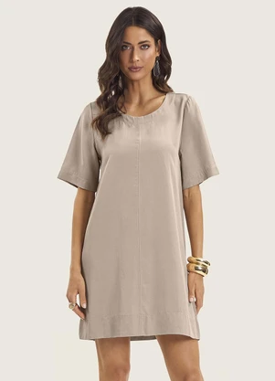 Endless - Vestido Curto Feminino Gola Redonda Marrom - ENDLESS