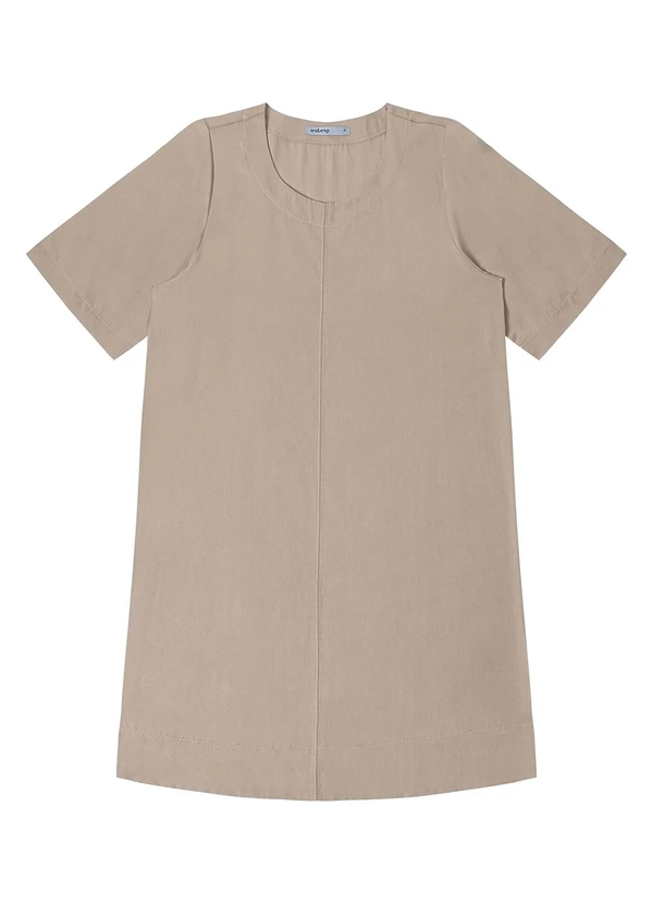Endless - Vestido Curto Feminino Gola Redonda Marrom 3
