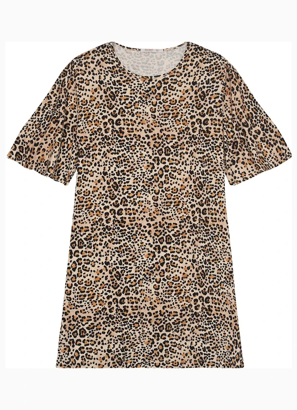 Secret Glam - Vestido Curto Plus Size Viscotorcion Bege 2