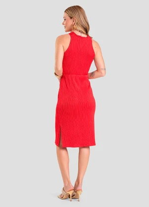 Dianna - Vestido Curto Texturizado Fluído Vermelho - DIANNA