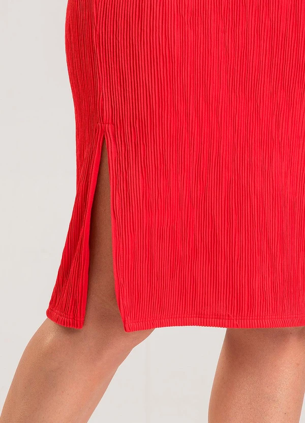 Dianna - Vestido Curto Texturizado Fluído Vermelho 4