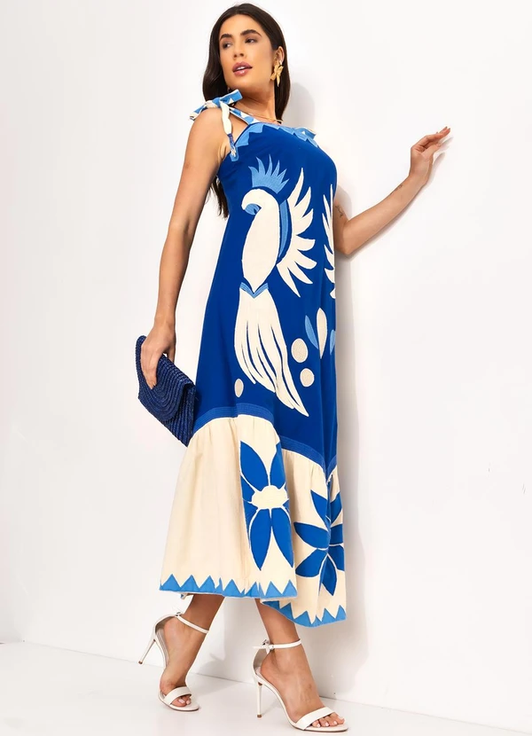 Farm - Vestido Cutwork Lenço Sonho de Mar Azul 5