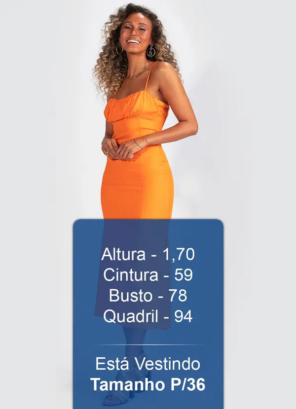 Colcci - Vestido de Alça em Viscose Laranja 5