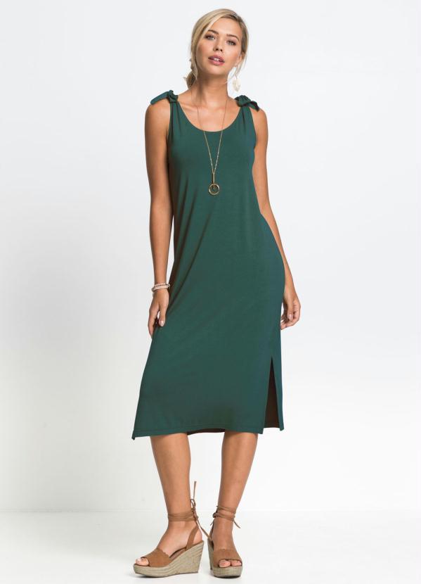 bonprix - Vestido de Alças Amarradas Verde Musgo 9