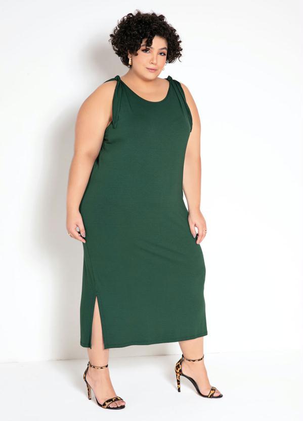 bonprix - Vestido de Alças Amarradas Verde Musgo 5