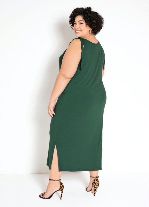 bonprix - Vestido de Alças Amarradas Verde Musgo 4