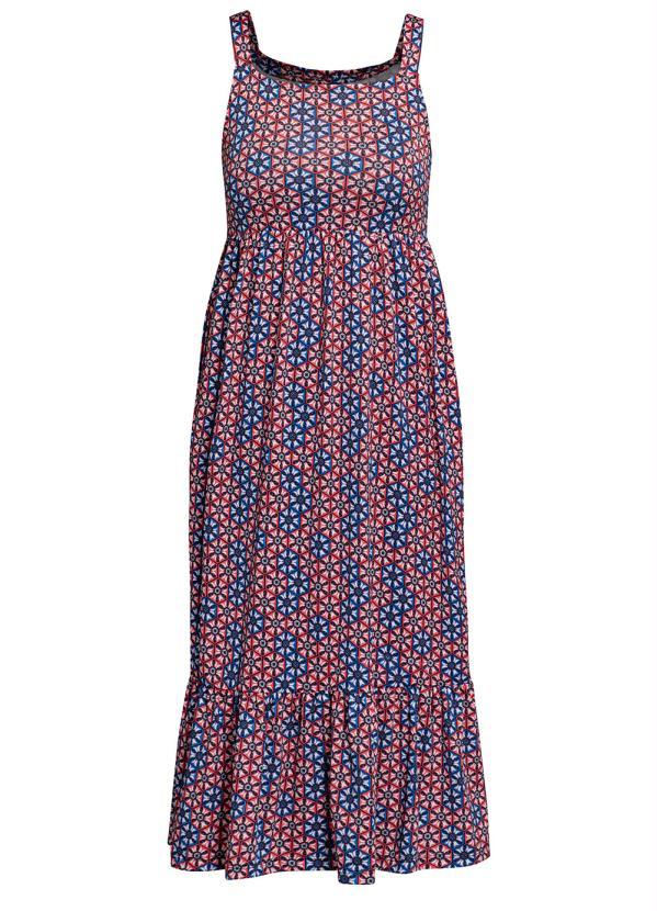 bonprix - Vestido de Alças Longuete Geométrico Vermelho 4