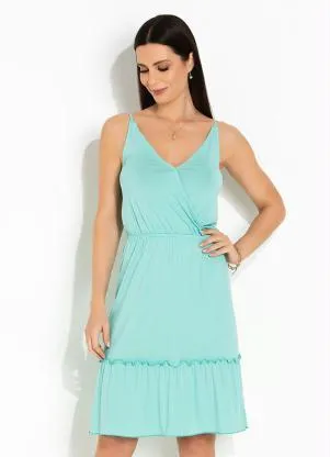 bonprix - Vestido de Alcinha Decote Transpassado Verde - BONPRIX