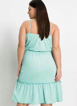 bonprix - Vestido de Alcinha Decote Transpassado Verde - BONPRIX