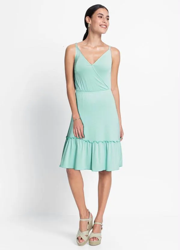 bonprix - Vestido de Alcinha Decote Transpassado Verde 6