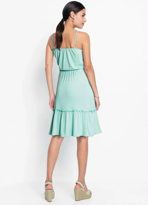 bonprix - Vestido de Alcinha Decote Transpassado Verde 5