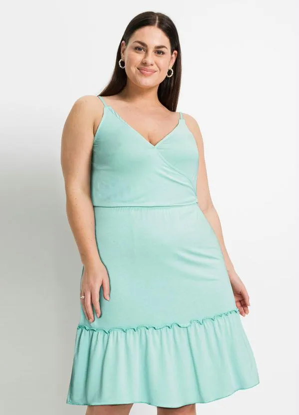 bonprix - Vestido de Alcinha Decote Transpassado Verde 4