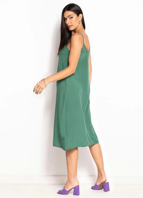 bonprix - Vestido de Alcinha Decote V Verde 2