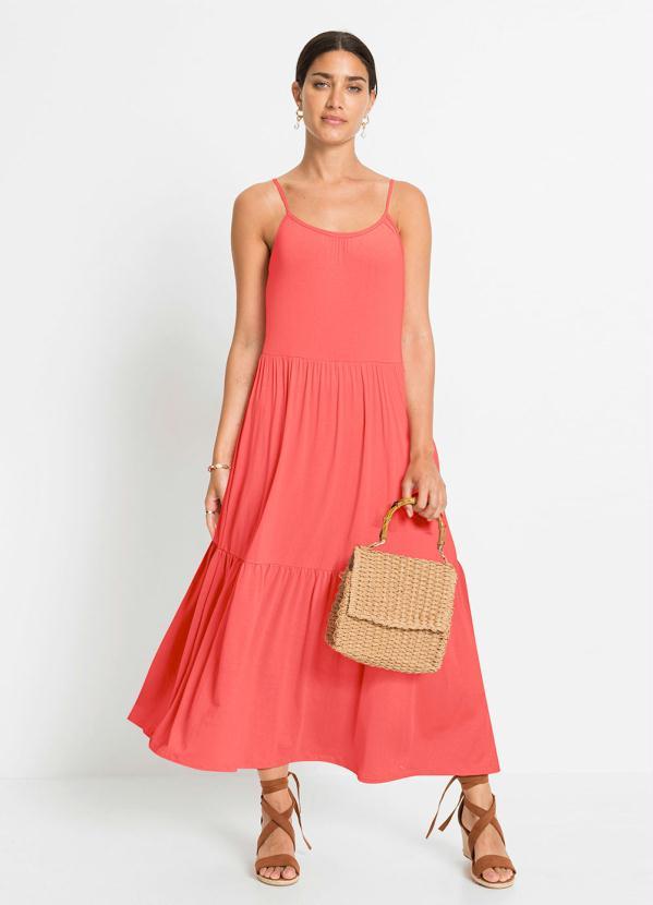 Outlet - Vestido de Alcinha Longuete Coral 2