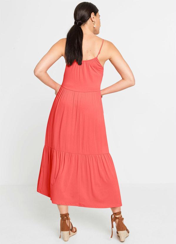 Outlet - Vestido de Alcinha Longuete Coral 3