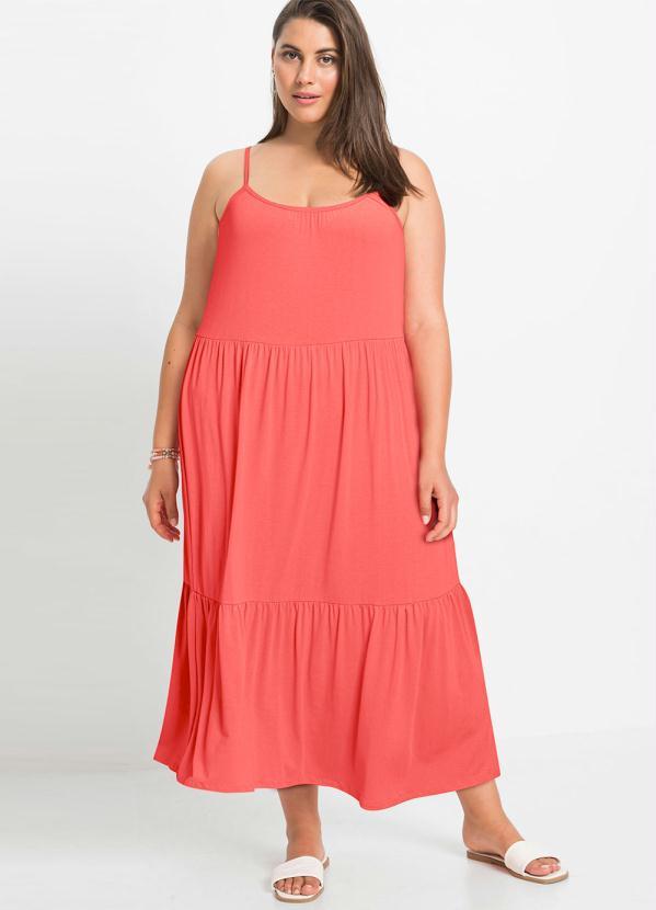 Outlet - Vestido de Alcinha Longuete Coral 4