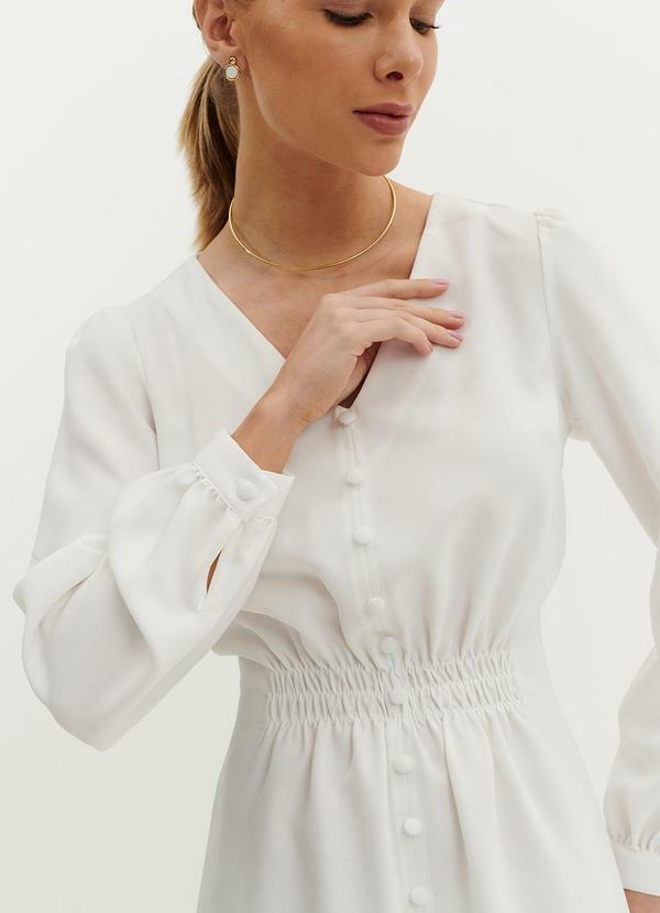 Principessa - Vestido de Alfaiataria Midi Off White Ilane Bege 3