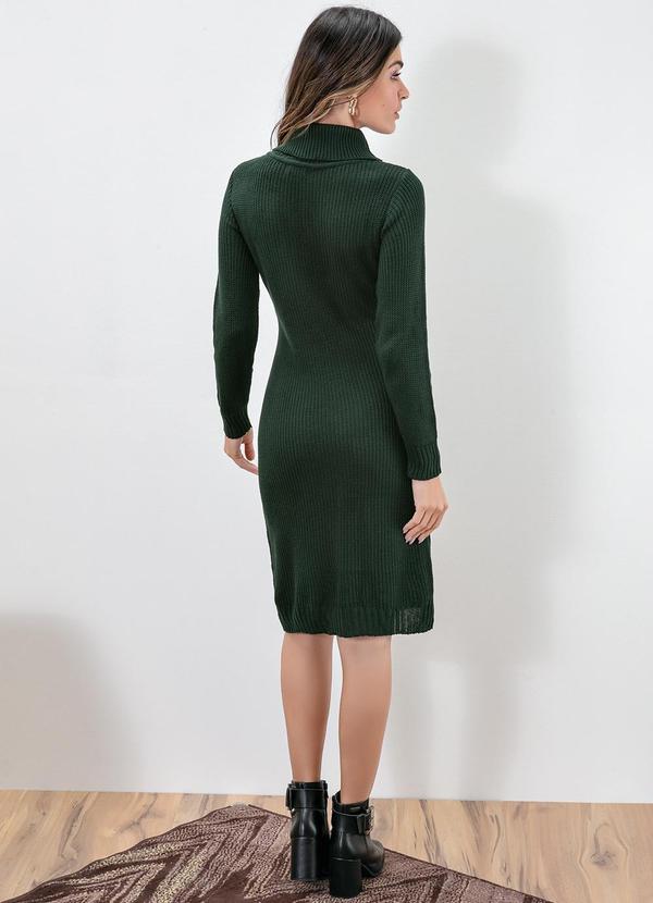 bonprix - Vestido de Tricô Gola Alta Verde Musgo 13