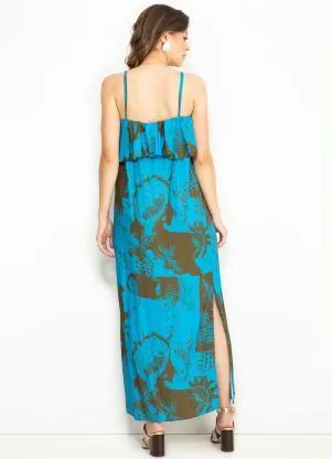Forum - Vestido de Viscose Estampado Azul - FORUM