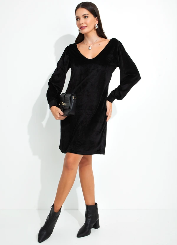 bonprix - Vestido Decote com Renda Preto 4