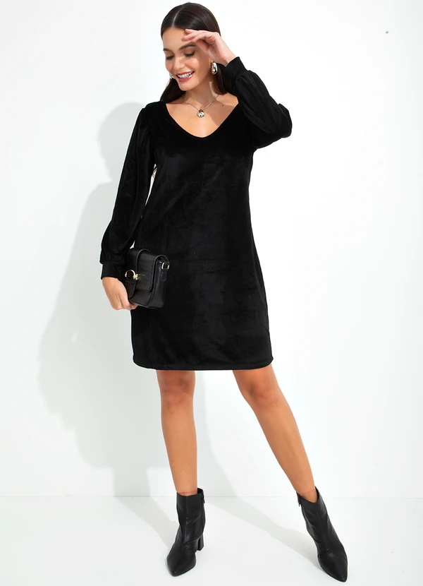 bonprix - Vestido Decote com Renda Preto 3