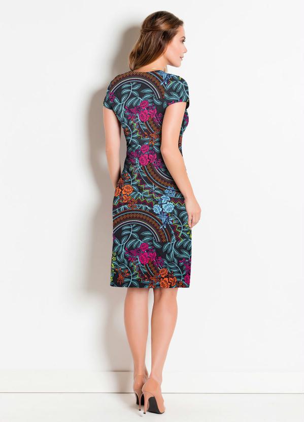 Rosalie - Vestido Decote Redondo Flores Moda Evangélica 4