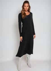 Vestido Decote Redondo Preto