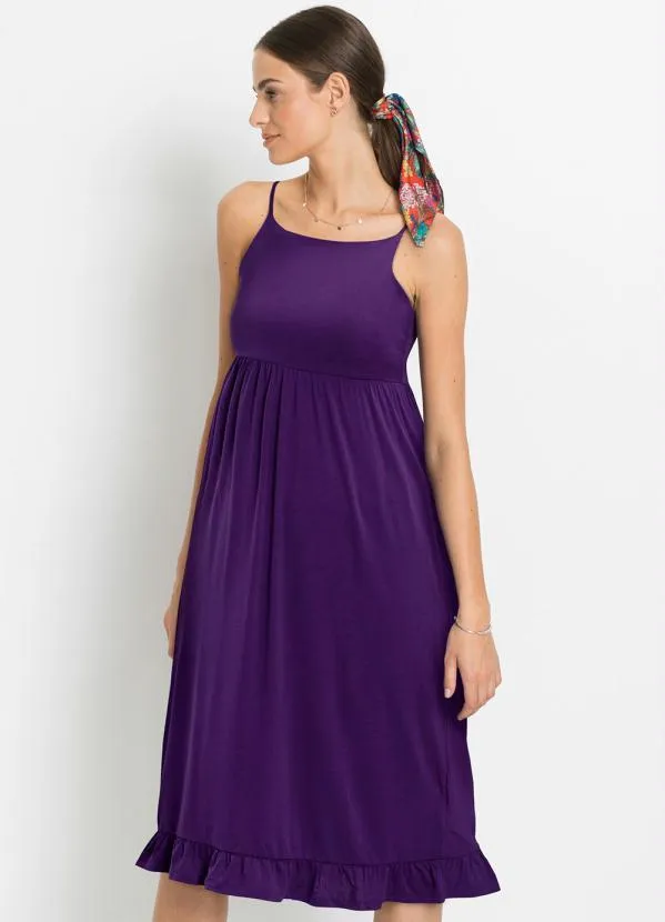 bonprix - Vestido Decote Reto Roxo