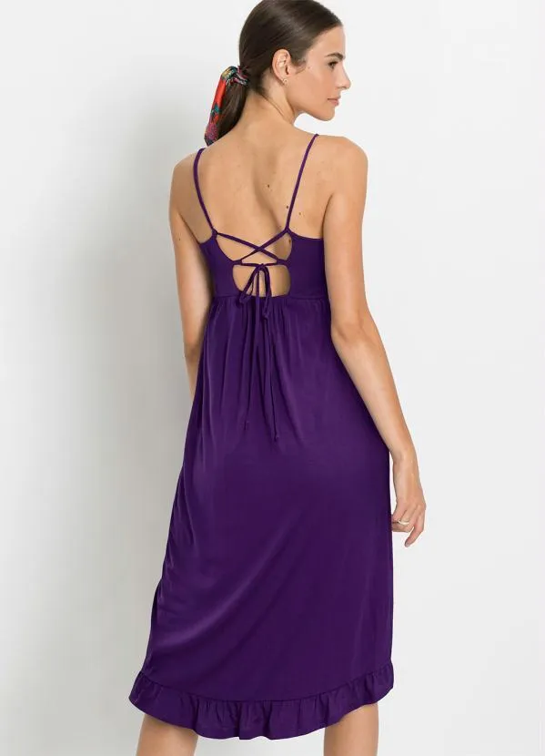 bonprix - Vestido Decote Reto Roxo 3