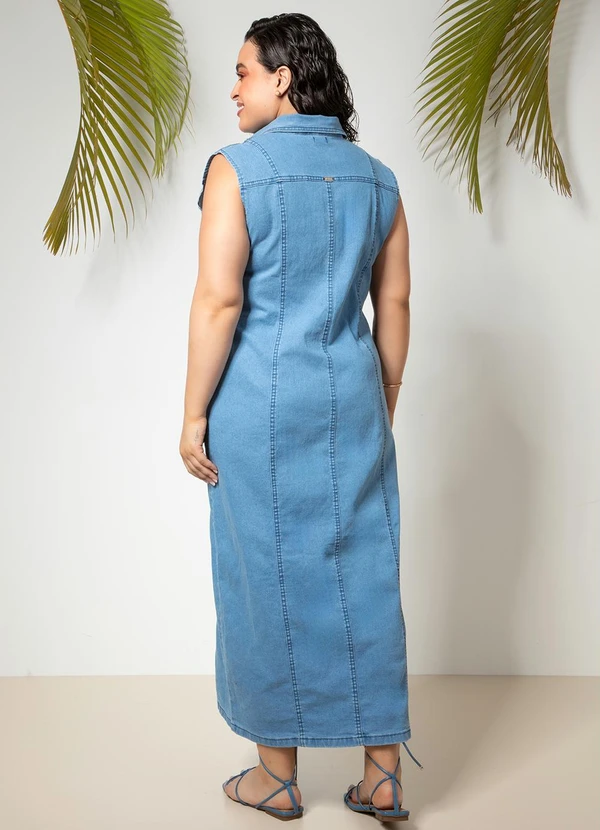 Quintess - Vestido em Jeans Claro 7