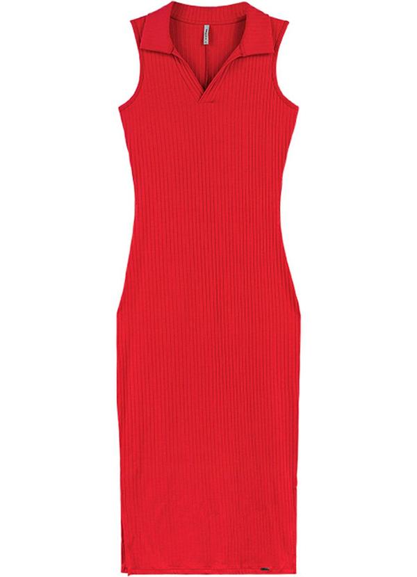 Rezzato - Vestido em Ribana Golga V Adulto Vermelho