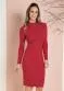 Moda Pop - Vestido Rosa Manga Longa com Zíper no Decote - variação: Vermelho