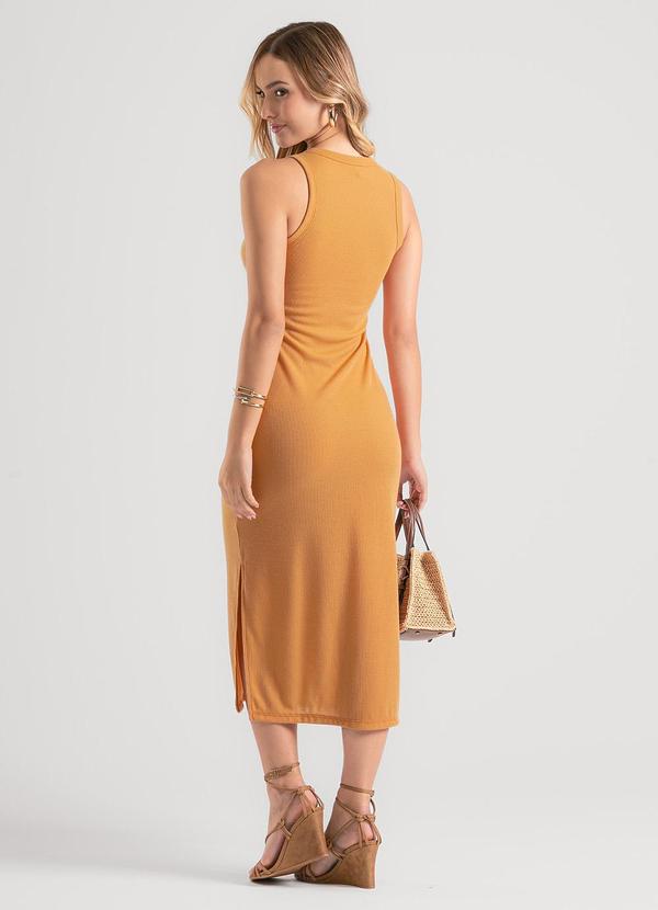 Cativa - Vestido em Tecido Texturizado Caramelo 2