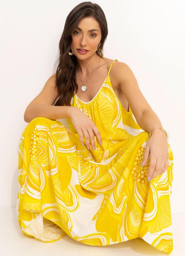 Farm - Vestido em Viscolinho Amarelo 5