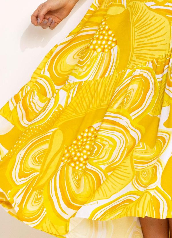 Farm - Vestido em Viscolinho Amarelo 8