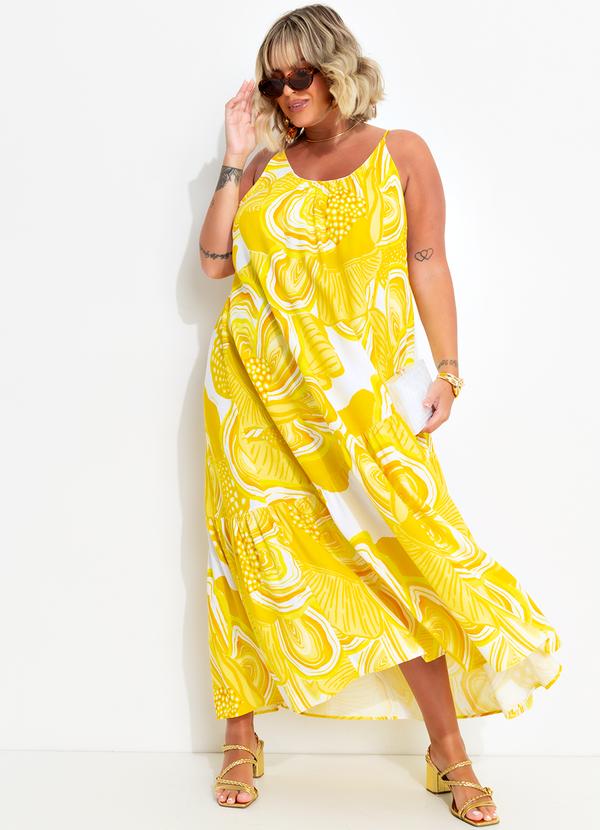 Farm - Vestido em Viscolinho Amarelo 9