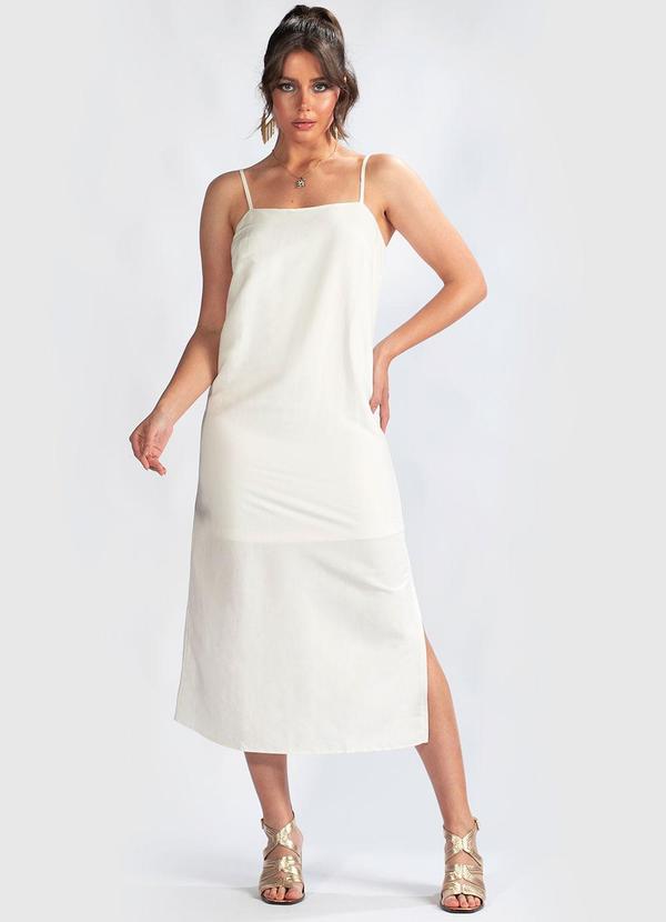 Colcci - Vestido em Viscolinho Off White