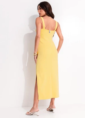 Colcci - Vestido em Viscose Amarelo - COLCCI