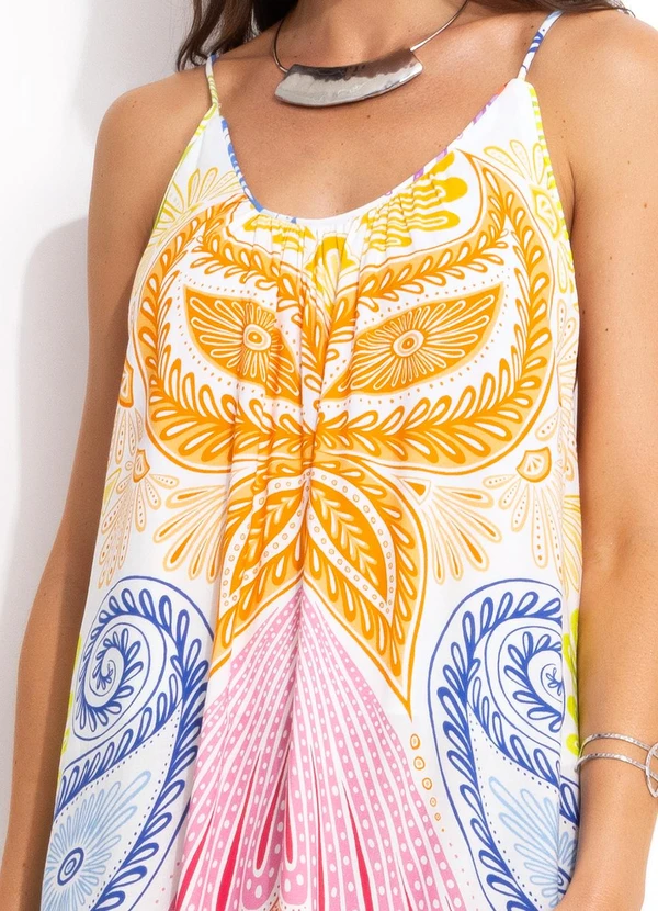 Farm - Vestido em Viscose Bege 7