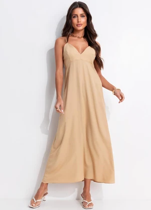 Colcci - Vestido em Viscose Bege - COLCCI