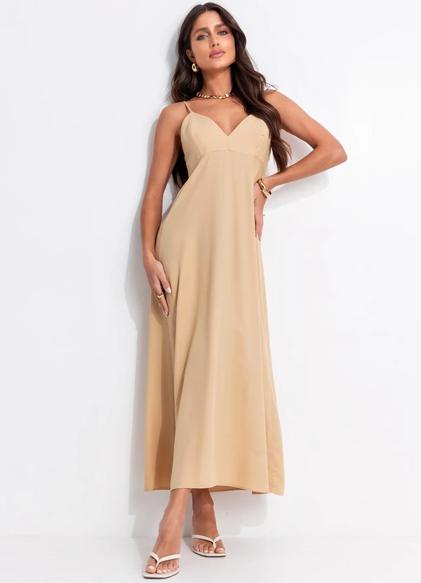 Colcci - Vestido em Viscose Bege 4